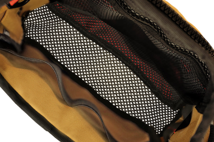 Milbea "ROOK" bag in Khaki comes with a mesh bottom.