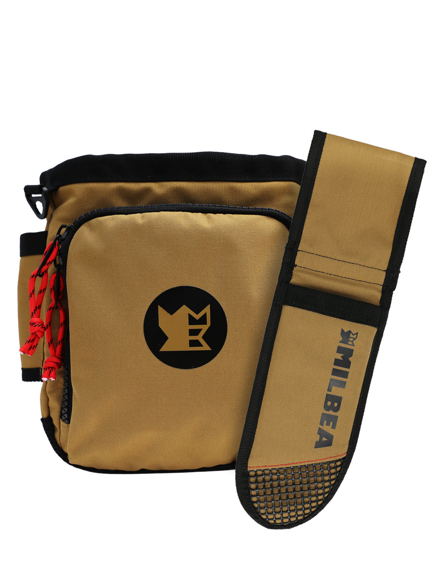 Milbea "ROOK" metal detecting finds bag in Khaki. Comes with a matching sheath. 