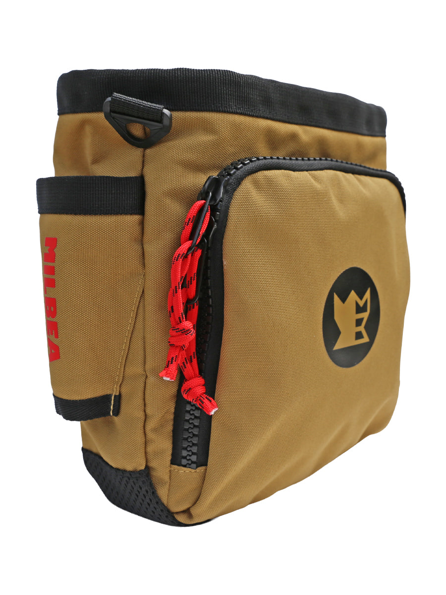 Milbea "ROOK" metal detecting finds bag in Khaki. Comes with a matching sheath. 