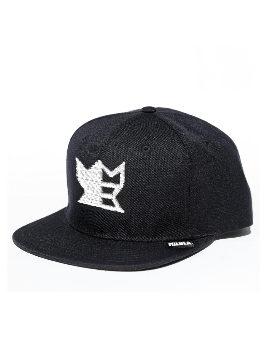 Milbea Rook Black embroidered 6-panel Snapback Hat